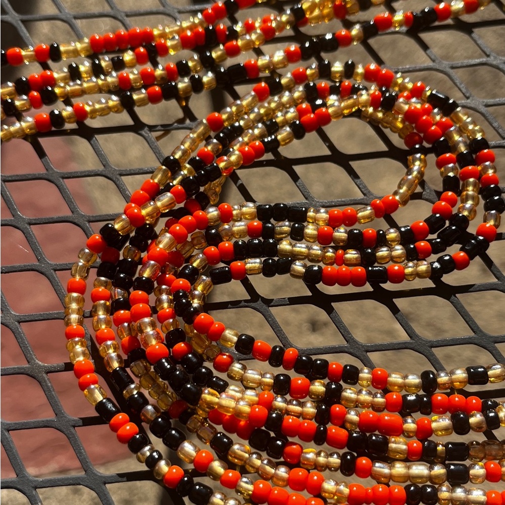Orange ,gold and black  | Waist Bead